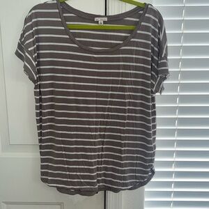 Taupe and White striped t shirt
